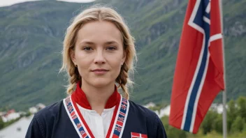 En person med etternavnet Andresen, med et norsk flagg eller en tradisjonell norsk drakt i bakgrunnen.