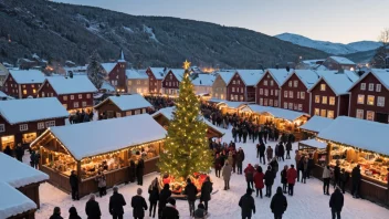 En festlig julemarked i Norge