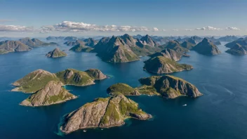 En gruppe øyer i Lofoten-arkipelet, Norge