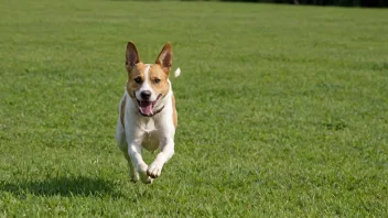 En hund som løper fritt i et hundefriområde.