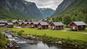 Et landlig område i Norge med tradisjonelle trehus og en sterk følelse av fellesskap