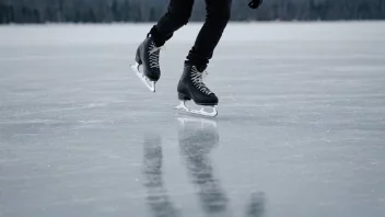 En person som går på skøyter med en jevn, gliende bevegelse på en frossen innsjø.