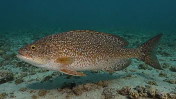 En brunspraglete fisk som svømmer i havet.