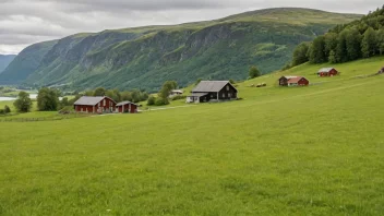 Et pittoreskt norsk gårdsbruk med en rik kulturell arv.