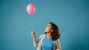 En person blåser opp en ballong.