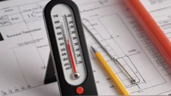 Et bilde som representerer en prosess med konstant temperatur, med et termometer og vitenskapelig utstyr.