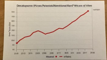 En graf som viser hvordan leieprisene har utviklet seg over tid.