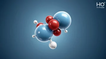 Et vannmolekyl (H2O) med to hydrogenatomer og ett oxygenatom.