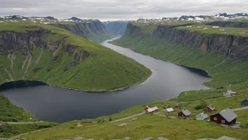 Et fredelig landskap av Vardals, som viser dets naturskjønnhet