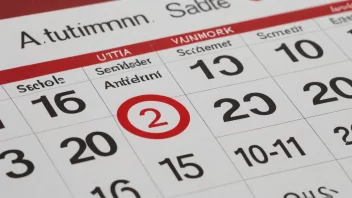 Et bilde av en kalender med startdatoen for etterårsterminen markert.