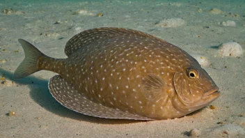 En flatefisk som svømmer i havet.