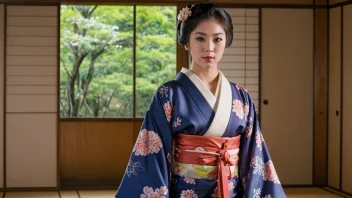 En vakker tradisjonell japansk kimono med intrikate mønster og design.