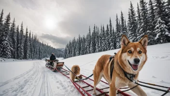 En hundekjelke i snøen