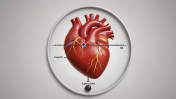 Et bilde som representerer hjertefunksjonskapasitet, med et hjerte og en kapasitetsmåler.