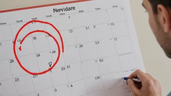 En person som ser på en kalender med en merket dato, som symboliserer deres startdato i en ny jobb.