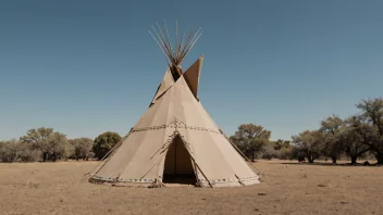 En tradisjonell indianer-tipi i et naturlig miljø.