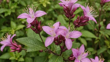 En søtvierbusk med hvite blomster og grønne blader