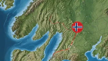 Et kart over Norge med østlandsregionen markert, med en turnébuss eller en musiker i forgrunnen.