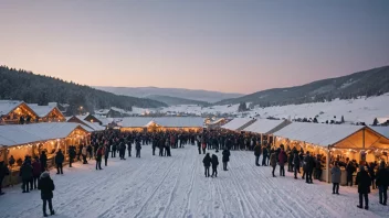 En vinterfestival med en livlig atmosfære.