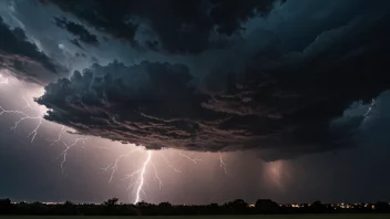 Et dramatisk bilde av en tordenstorm med lyn og torden.