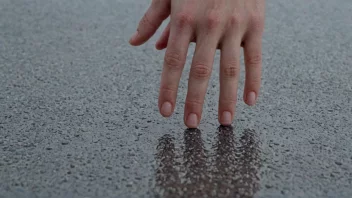 En persons hånd sklir på en glissent overflate