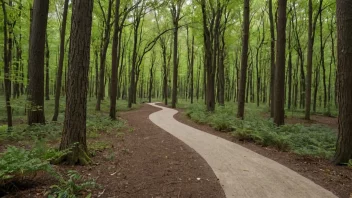 En naturskjønn joggingsti gjennom en skog