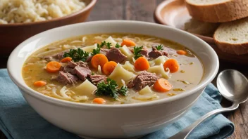 En deilig og næringsrik bolle surkålssuppe, perfekt for en kald vinterdag.