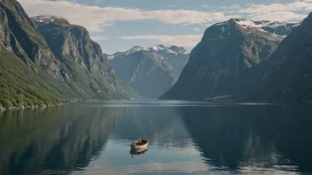 Et pittoreskt bilde av en norsk fjord