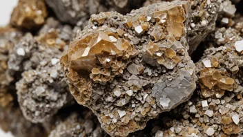 Gloheite mineral med en gråbrun farge og en ru overflate.