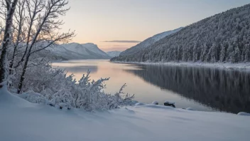 Et fredelig vinterlandskap i Norge.