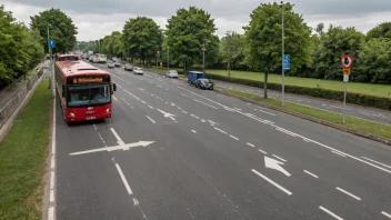 Et bussområde med busser som kjører gjennom det.