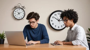 En person som jobber på en laptop med en fleksibel timeplan.