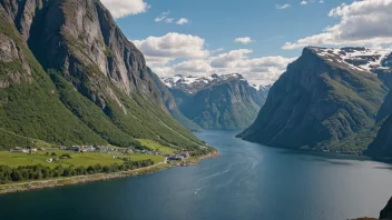 Et malerisk bilde av et populært turistmål i Norge.