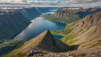 Et majestetisk norsk fjellområde med unike geologiske trekk.