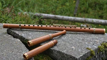 En blåsepipe, en tradisjonell norsk instrument, ligger på et bord.