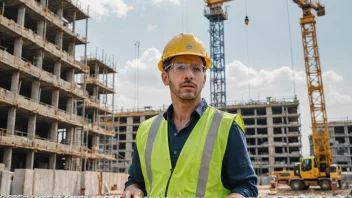 En byggeplassarbeider som utfører fysisk arbeid på en byggeplass.