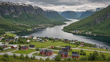 Et malerisk bilde av Svelvik, som viser dens unike blanding av by og natur.