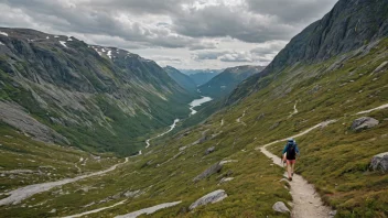 En vakker vandresti i norske fjell.