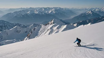 En person som nyter alpinidrett i de vakre Alpene.