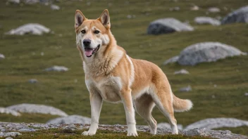 En grønlandshund i sin naturlige omgivelse.