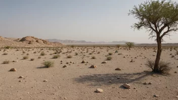 Et øde landskap med begrenset biologisk mangfold.