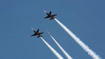 Et flyshow med fly som gjør akrobatiske manøvrer