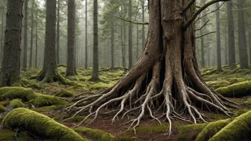 En vandlerot i en norsk skog, med trær og undervegetasjon rundt.