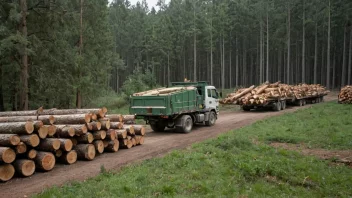 En skog med et tømmeruttak.