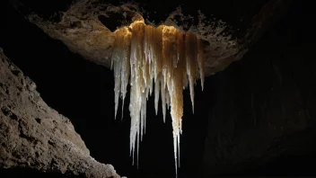 En stalaktitt er en type dryppstein som henger fra taket i en grotte.