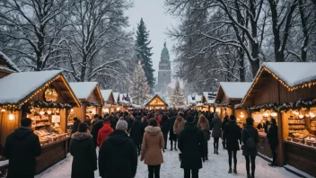 En julefestival med en koselig atmosfære