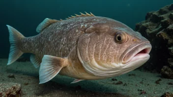 En hornfisk som svømmer i havet, med sin karakteristiske horn-lignende utvekst på hodet.