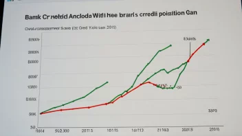 En banks kreditposisjon, med en graf som viser en sterk kreditposisjon.