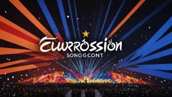 Eurovision Song Contest-logoen med en scene og publikum.