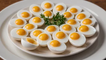 En tallerken med speilegg, små egg med hvit og brun skall.